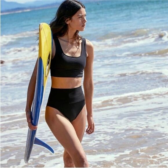 FP x Its Now Cool The Contour High-Waist Surf Bikini Bottoms Black XS NWT NEW - Picture 4 of 9